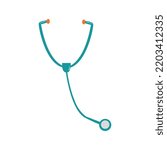 Stethoscope icon isolated vector illustration on white transparent background