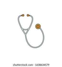 stethoscope icon isolated vector illustration on white transparent background. Stethoscope sign. Medical stethoscope icon. Blue stethoscope pictogram icon. flat style vector design