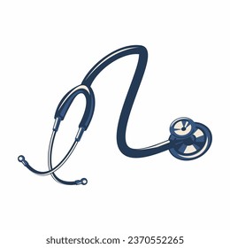 icono del estetoscopio ilustración vectorial aislada en fondo transparente blanco