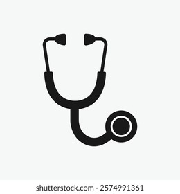 stethoscope icon. isolated vector therapy and diagnostic symbol. simple style medical design element