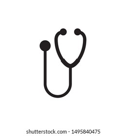 stethoscope icon isolated of white background, flat stethoscope icon, vector illustration, stethoscope icon vector, solid logo illustration, pictogram isolated on white, stethoscope best icon design