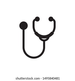 stethoscope icon isolated of white background, flat stethoscope icon, vector illustration, stethoscope icon vector, solid logo illustration, pictogram isolated on white, stethoscope best icon design