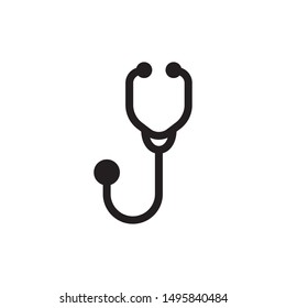stethoscope icon isolated of white background, flat stethoscope icon, vector illustration, stethoscope icon vector, solid logo illustration, pictogram isolated on white, stethoscope best icon design