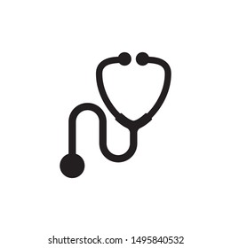 stethoscope icon isolated of white background, flat stethoscope icon, vector illustration, stethoscope icon vector, solid logo illustration, pictogram isolated on white, stethoscope best icon design
