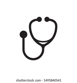 stethoscope icon isolated of white background, flat stethoscope icon, vector illustration, stethoscope icon vector, solid logo illustration, pictogram isolated on white, stethoscope best icon design
