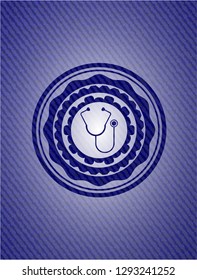 stethoscope icon with jean texture