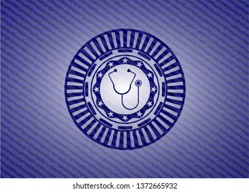 stethoscope icon with jean texture
