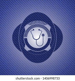 stethoscope icon with jean texture