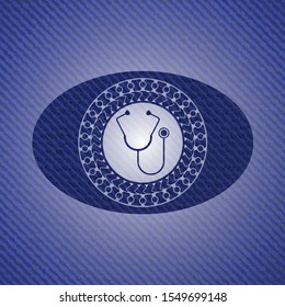 stethoscope icon with jean texture