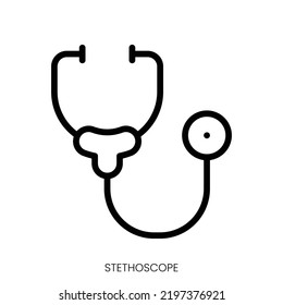 stethoscope icon. Line Art Style Design Isolated On White Background