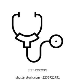 stethoscope icon. Line Art Style Design Isolated On White Background