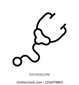stethoscope icon. Line Art Style Design Isolated On White Background