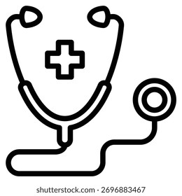 Icono de estetoscopio Ilustración vectorial de línea