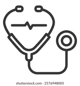 Stethoscope Icon Lineal Style Vector Illustration