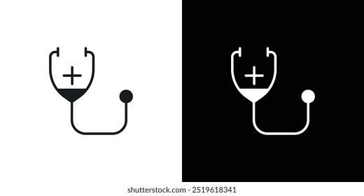 Stethoscope icon linear logo isolated