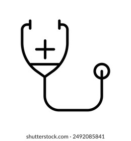 Stethoscope icon linear logo mark in black and white
