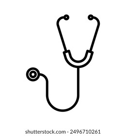 stethoscope icon linear logo mark in black and white