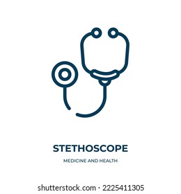 Stethoscope icon. Linear vector illustration from medicine and health collection. Outline stethoscope icon vector. Thin line symbol for use on web and mobile apps, logo, print media.