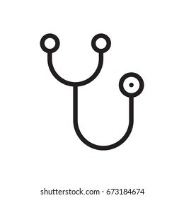 Stethoscope icon logo isolated on white background template vector