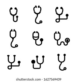 stethoscope icon or logo isolated sign symbol vector illustration - Collection of high quality black style vector icons
