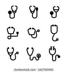 stethoscope icon or logo isolated sign symbol vector illustration - Collection of high quality black style vector icons

