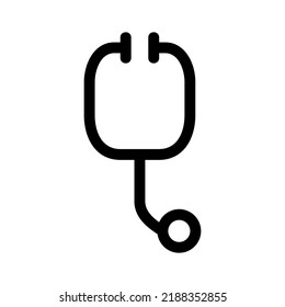 icono de estetoscopio o logotipo símbolo de señalización aislado ilustración vectorial de alta calidad estilo negro iconos vectoriales

