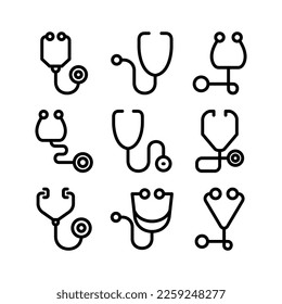 stethoscope icon or logo isolated sign symbol vector illustration - high quality black style vector icons