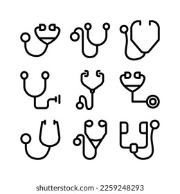 stethoscope icon or logo isolated sign symbol vector illustration - high quality black style vector icons
