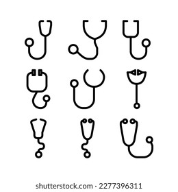 stethoscope icon or logo isolated sign symbol vector illustration - Collection of high quality black style vector icons
