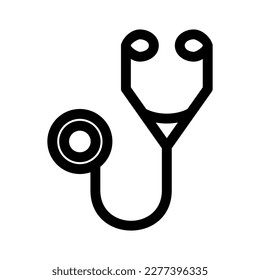 icono de estetoscopio o logotipo símbolo de señalización aislado ilustración vectorial de alta calidad estilo negro iconos vectoriales
