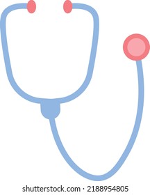 Icono del estetoscopio para medir el pulso, la frecuencia cardíaca, el latido cardíaco, el diagnóstico de enfermedad cardiovascular. Ilustración vectorial de dibujos animados planos. Juego de iconos médicos, equipo médico. Concepto de salud.