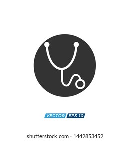 Stethoscope Icon - Medical & Health Care Symbol Glyph Vector illustration