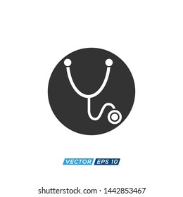 Stethoscope Icon - Medical & Health Care Symbol Glyph Vector illustration
