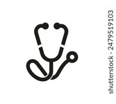 Stethoscope Icon: Medical and Healthcare Concept, Isolated on White Background, Vector Illustration