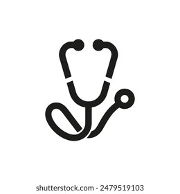 Stethoscope Icon: Medical and Healthcare Concept, Isolated on White Background, Vector Illustration