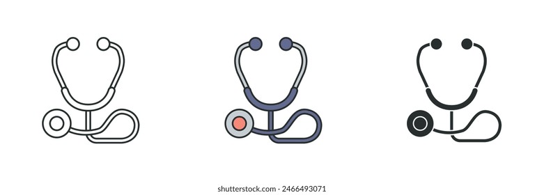 Stethoscope Icon. Medical or Healthcare theme symbol vector illustration isolated on white background