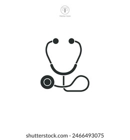 Stethoscope Icon. Medical or Healthcare theme symbol vector illustration isolated on white background