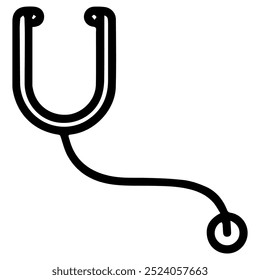 Stethoscope icon. Medical stethoscope. Hospital cardiology equipment.