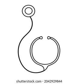 Stethoscope icon, medical tool. Vector illustration isolated on white.