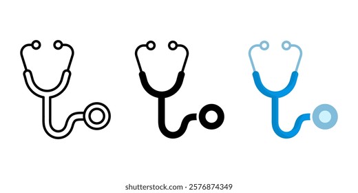 Stethoscope icon. Medicine and healthcare color symbol. Doctor or nurse sign. Medical equipment pictogram. Clinic or hospital illustration.