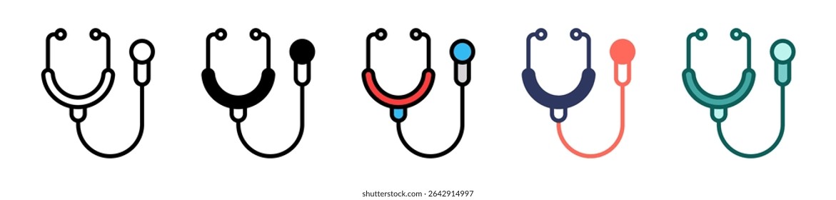 Stethoscope Icon Multiple Vector Illustration