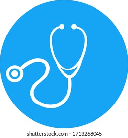 Stethoscope icon Stethoscope on blue background. Medicine symbol