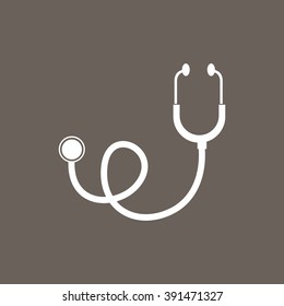 Stethoscope Icon on Dark Gray Color. Eps-10.