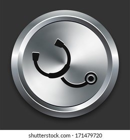 Stethoskop-Symbol auf der Metallic-Button-Sammlung