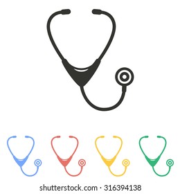 Stethoscope  icon  on white background. Vector illustration.