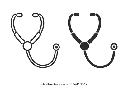 Stethoscope  icon  on white background. Vector illustration.