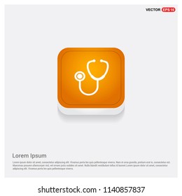 stethoscope Icon Orange Abstract Web Button - Free vector icon