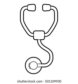 Stethoscope icon. Outline illustration of stethoscope vector icon for web isolated on white background