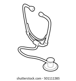 Stethoscope icon. Outline illustration of stethoscope vector icon for web