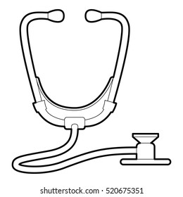 Stethoscope icon. Outline illustration of stethoscope vector icon for web design